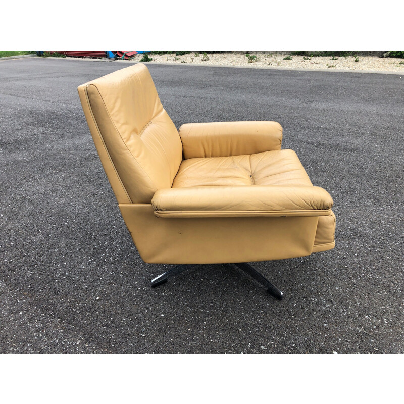 Vintage armchair De Sede DS35 beige leather Switzerland 1970s