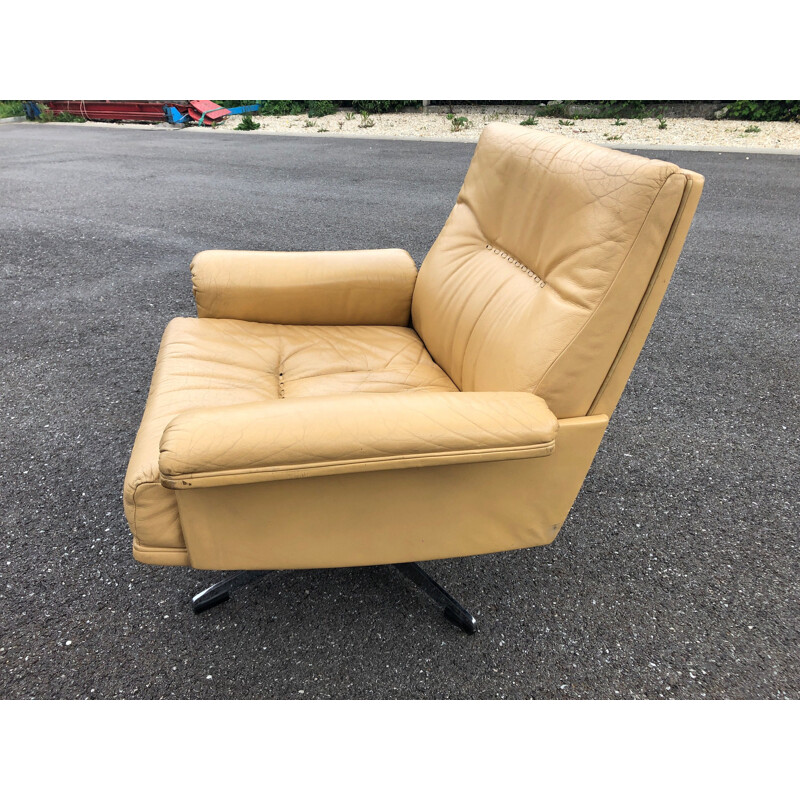 Vintage armchair De Sede DS35 beige leather Switzerland 1970s
