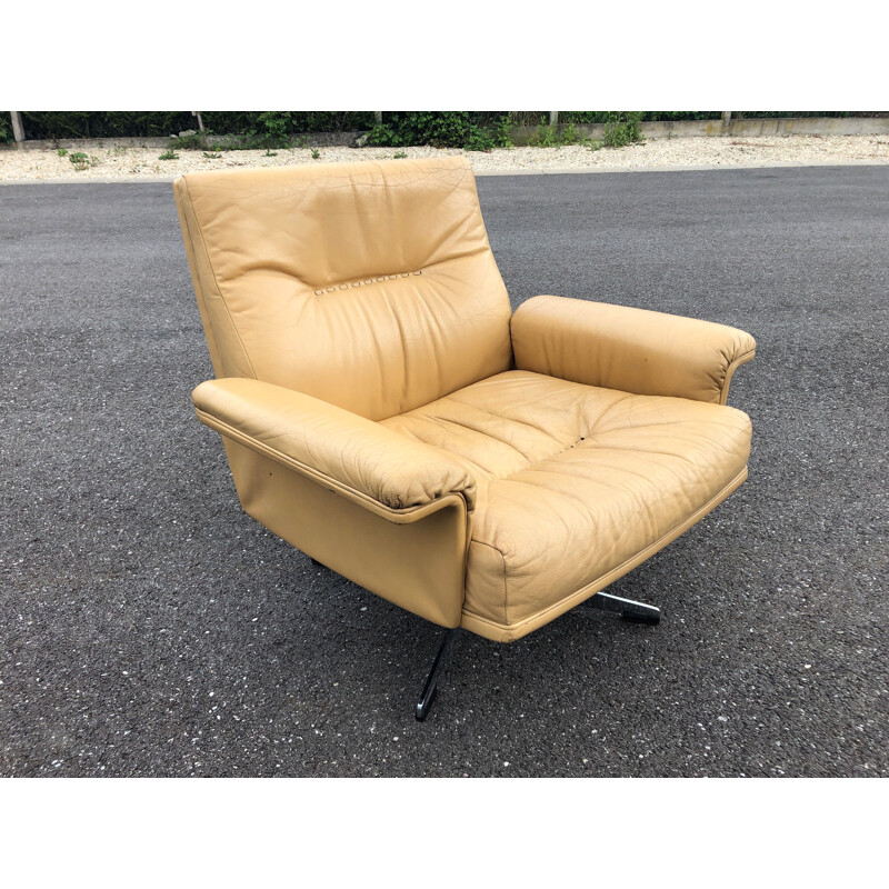 Vintage armchair De Sede DS35 beige leather Switzerland 1970s