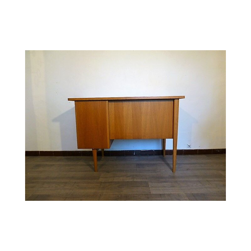 Vintage desk in oak 3 drawers France 1950s