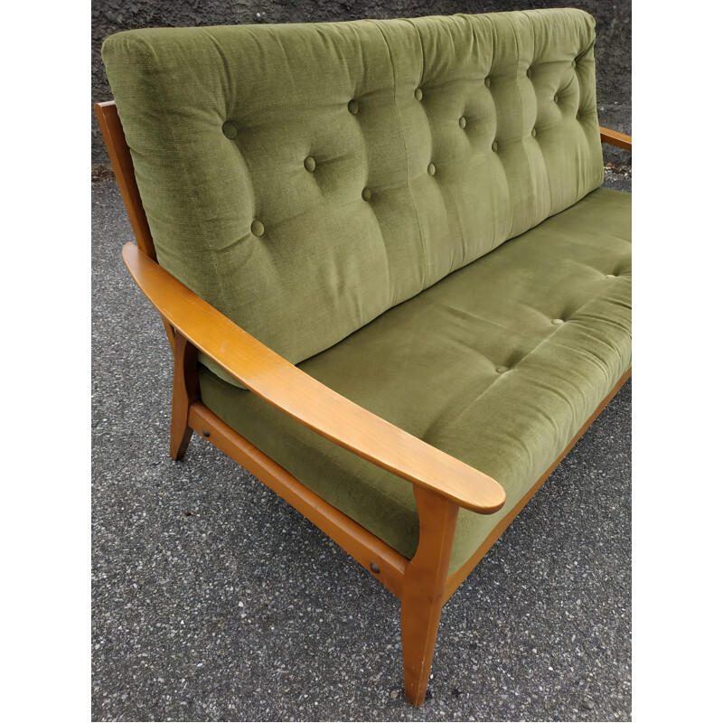 Vintage 3-seater sofa green Scandinavian 1960s