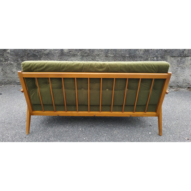 Vintage 3-seater sofa green Scandinavian 1960s