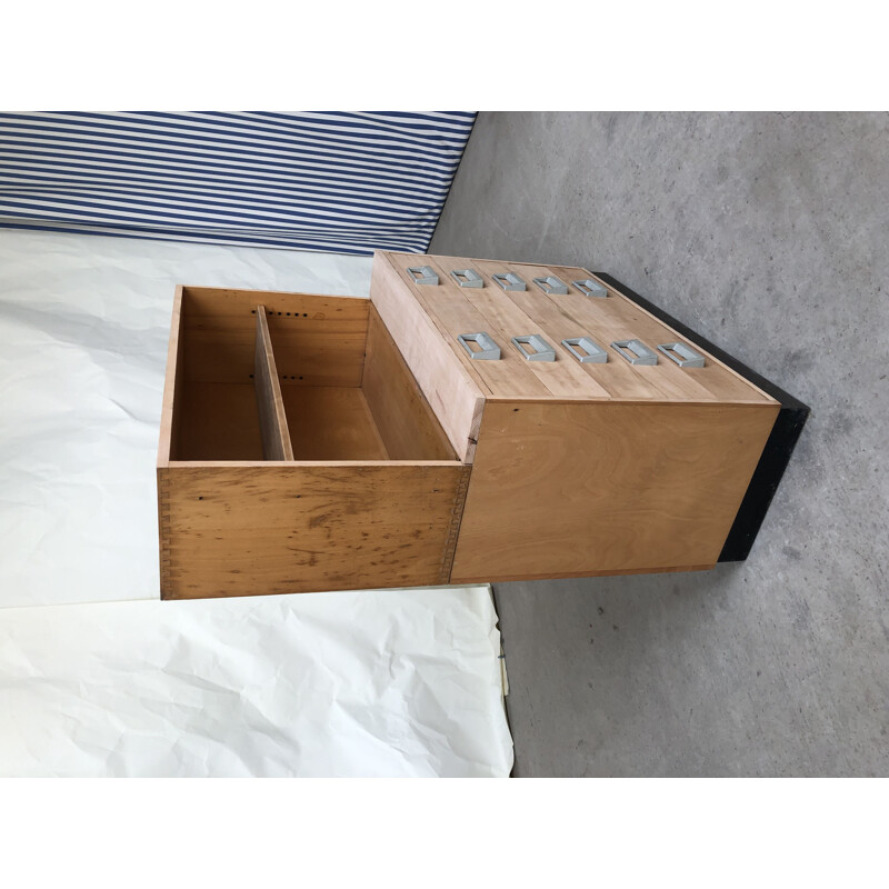 Esavian vintage library chest of drawers, ESA school, 1970