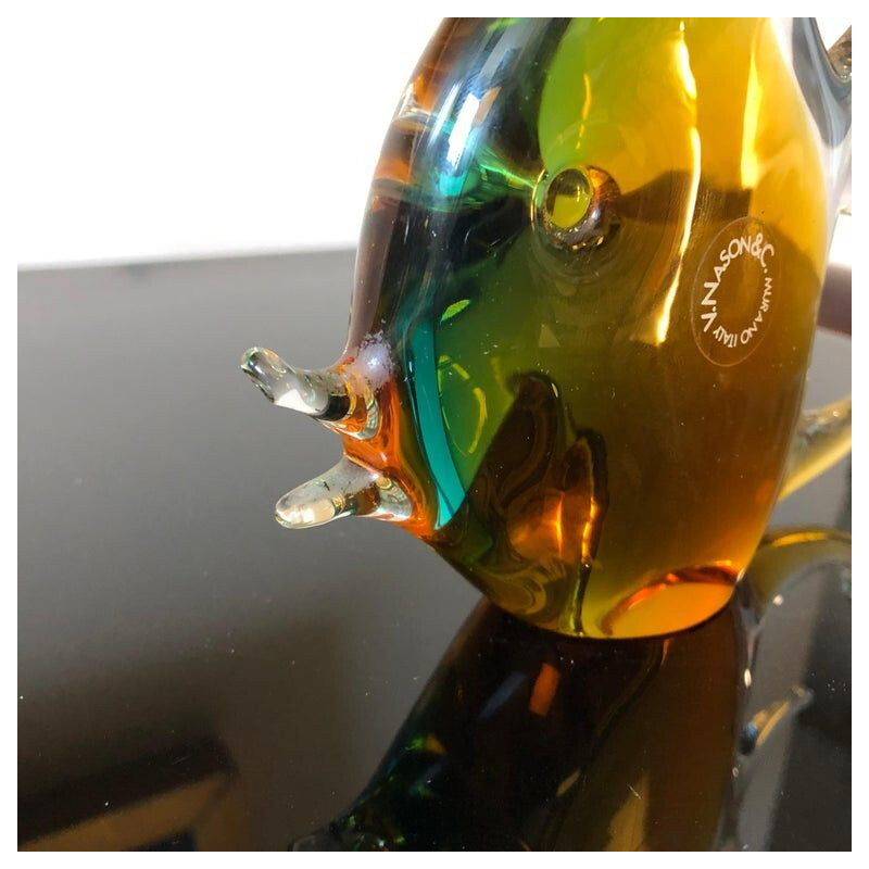 Vintage murano glass fish by V. Nason & C. Italy 1970s