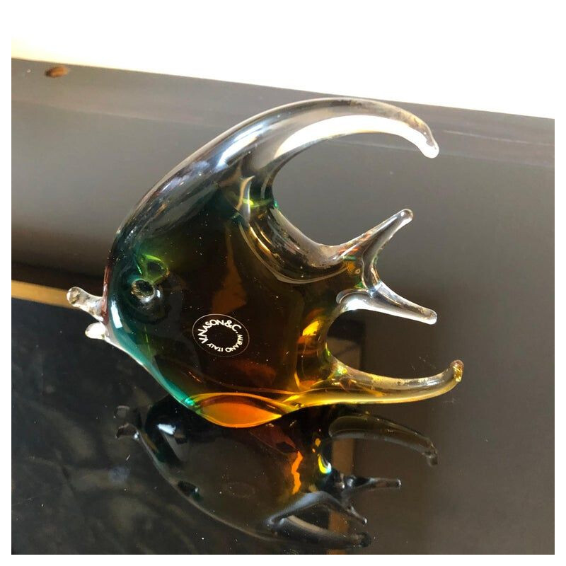 Vintage murano glass fish by V. Nason & C. Italy 1970s