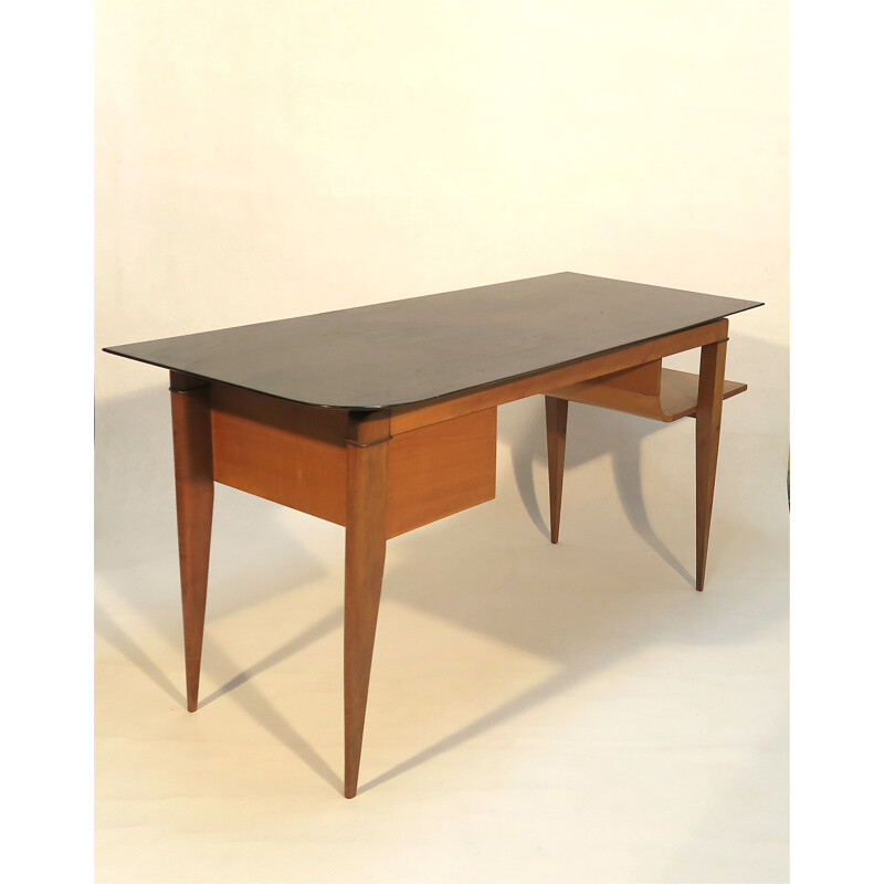 Vintage desk in mahogany by Maurice Rinck France 1950s