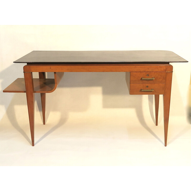 Bureau vintage en acajou par Maurice Rinck France 1950s