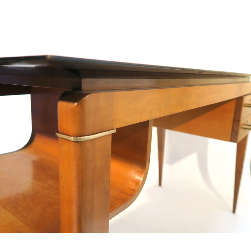 Vintage desk in mahogany by Maurice Rinck France 1950s