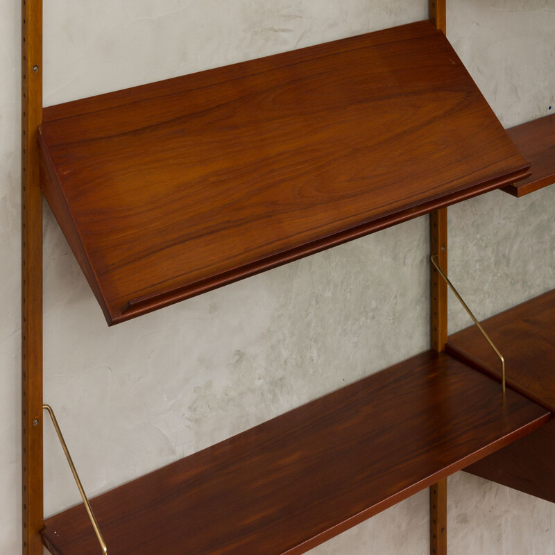 Vintage wall unit in teak Hansen and Guldborg Denmark 1960s 