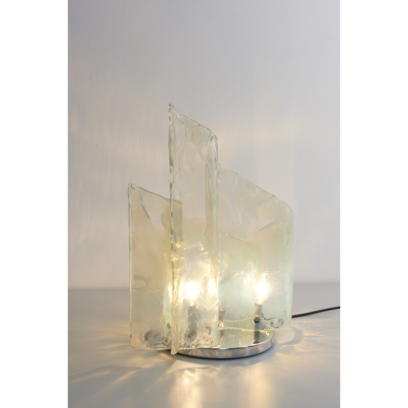 Vintage table lamp opalescent by Carlo Nason for Mazzega, Murano 1960s