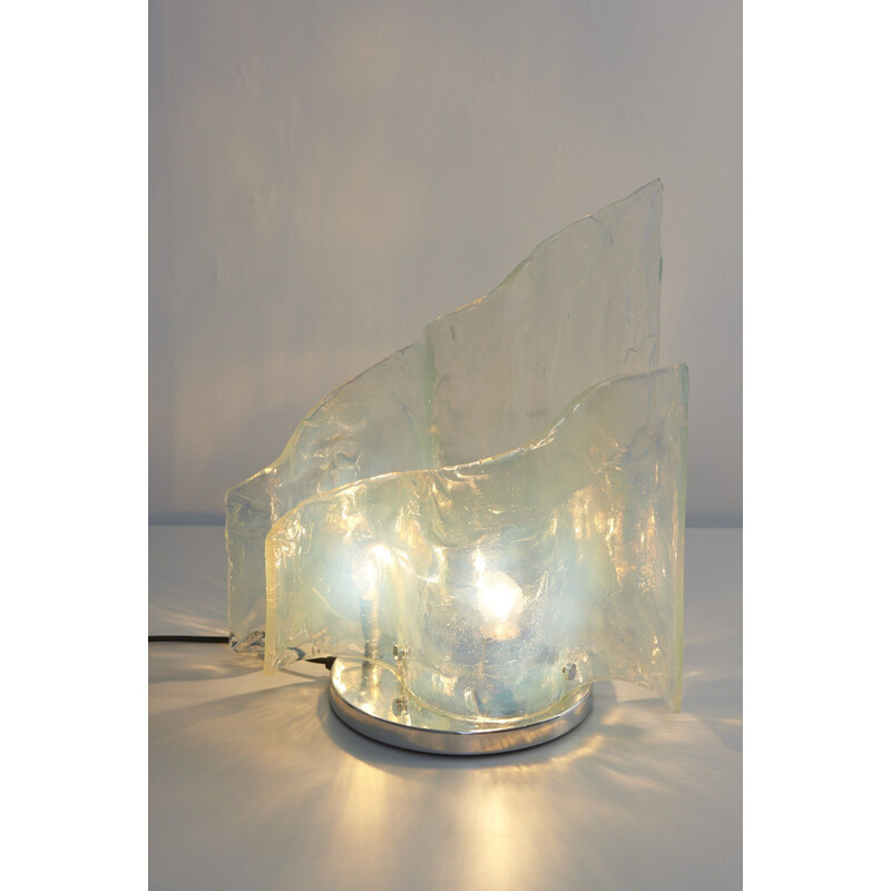 Vintage table lamp opalescent by Carlo Nason for Mazzega, Murano 1960s