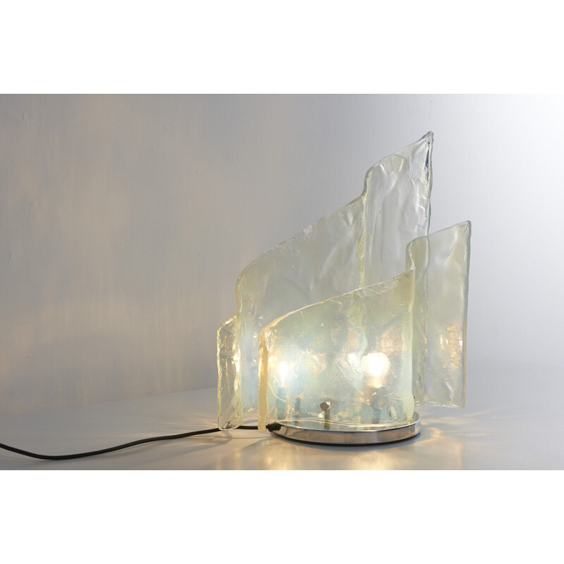 Vintage table lamp opalescent by Carlo Nason for Mazzega, Murano 1960s