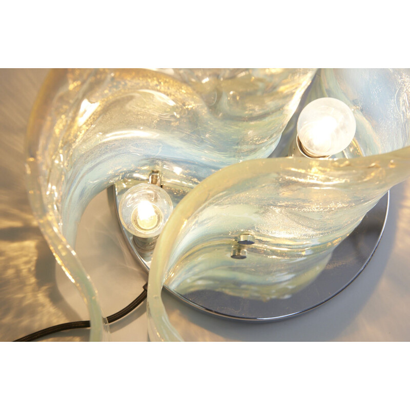 Vintage table lamp opalescent by Carlo Nason for Mazzega, Murano 1960s