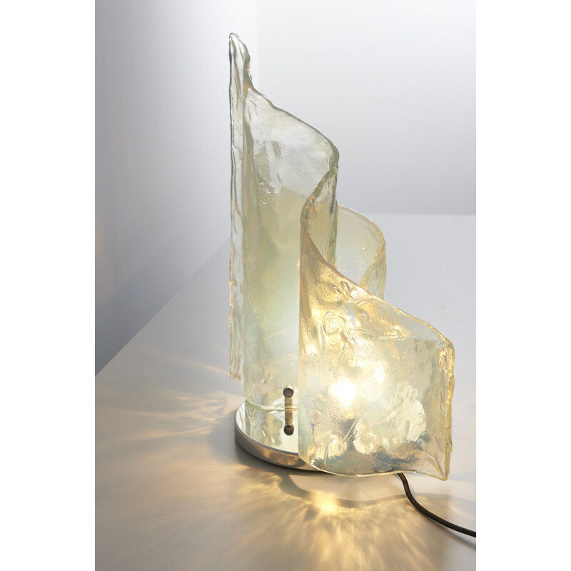 Vintage table lamp opalescent by Carlo Nason for Mazzega, Murano 1960s