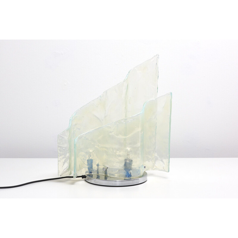 Vintage table lamp opalescent by Carlo Nason for Mazzega, Murano 1960s