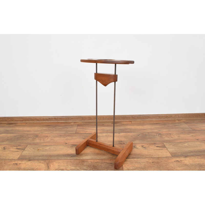 Vintage bottle holder with teak glass, Denmark 1960