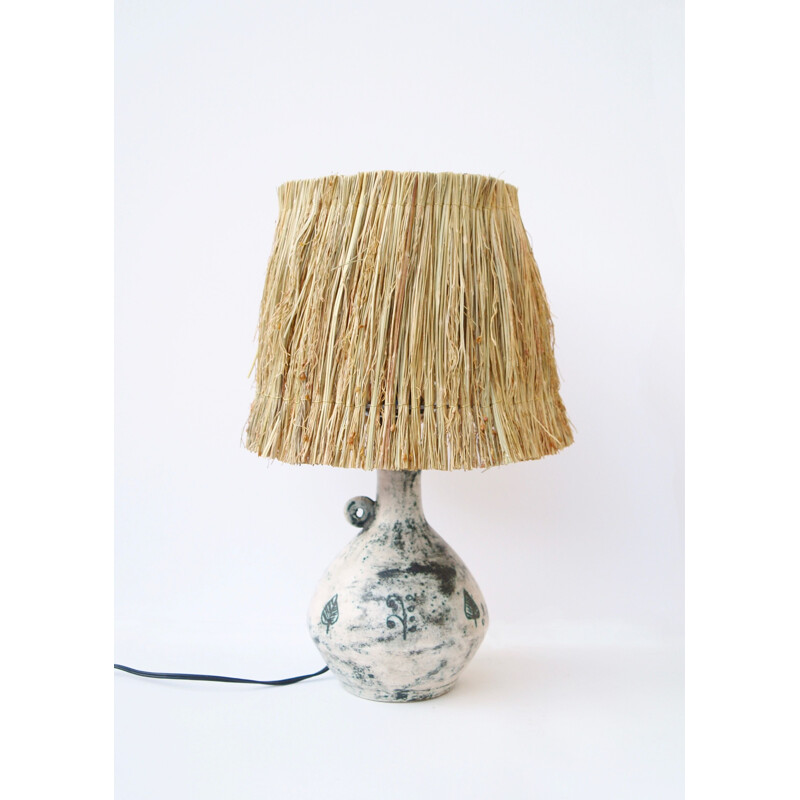 Vintage lamp ceramic Jacques Blin 1970s