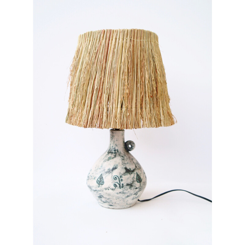 Vintage lamp ceramic Jacques Blin 1970s