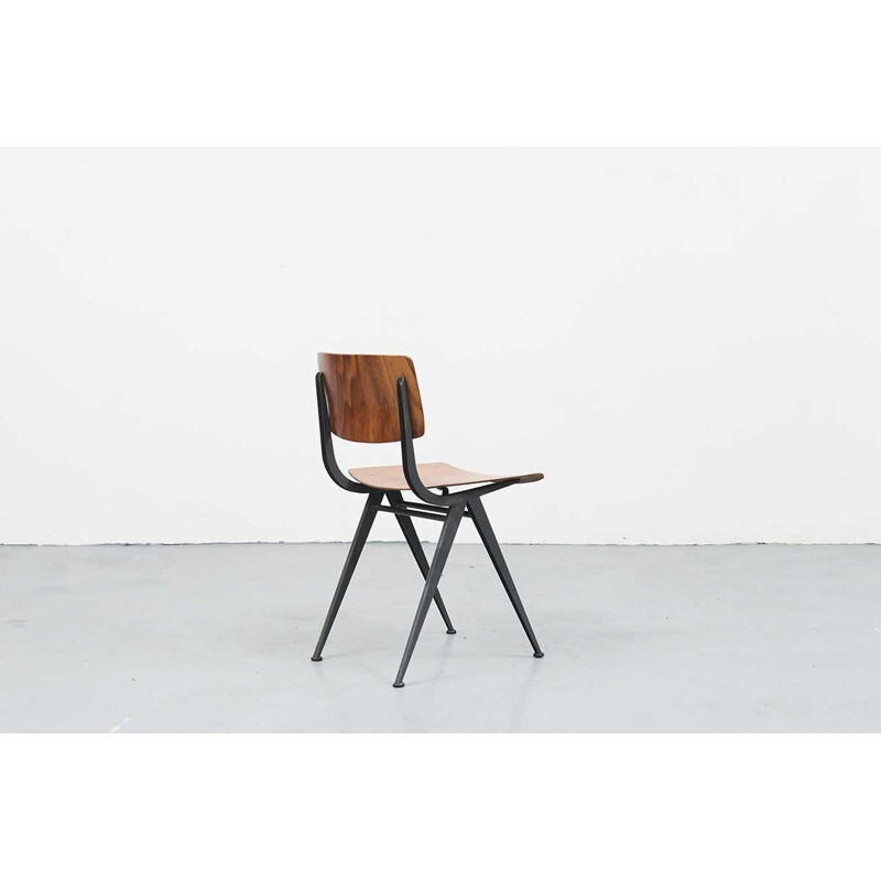 Chaise vintage pour Marko Holland en contreplaqué bois et acier 1960