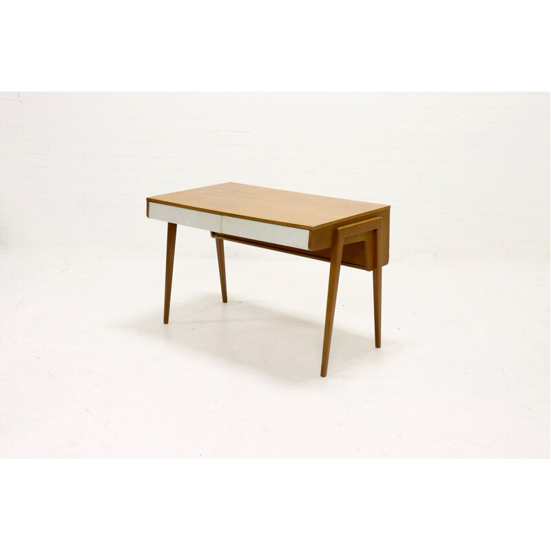 Vintage dutch writing desk for Everest in teakwood 1950