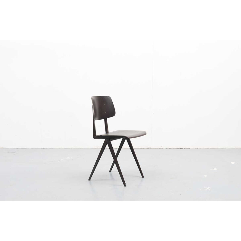 Vintage S16 chair for Galvanitas in black steel and wood