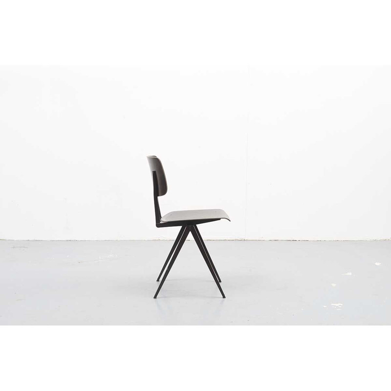 Vintage S16 chair for Galvanitas in black steel and wood