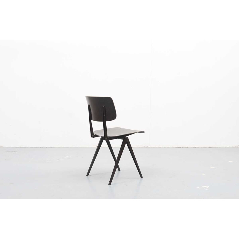 Vintage S16 chair for Galvanitas in black steel and wood
