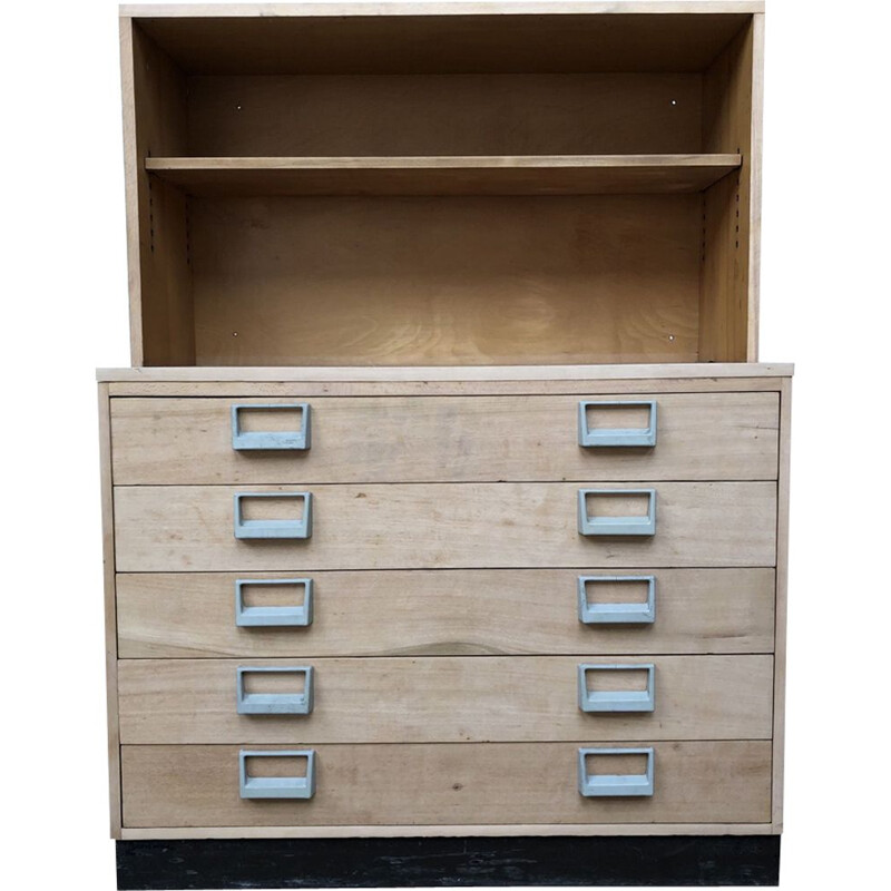 Esavian vintage library chest of drawers, ESA school, 1970