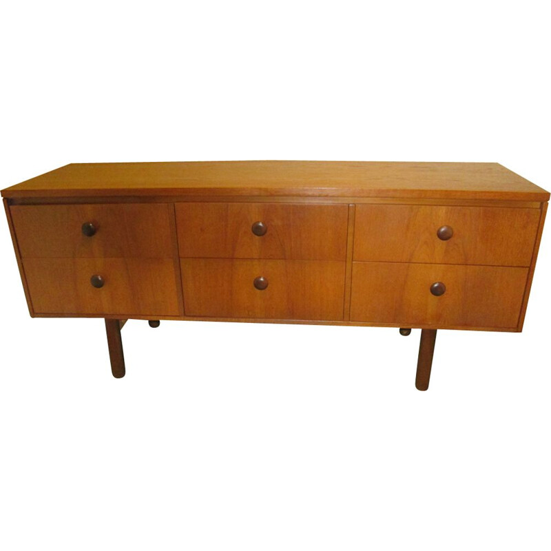 Vintage chest of drawers in teak 6 drawers 1960s