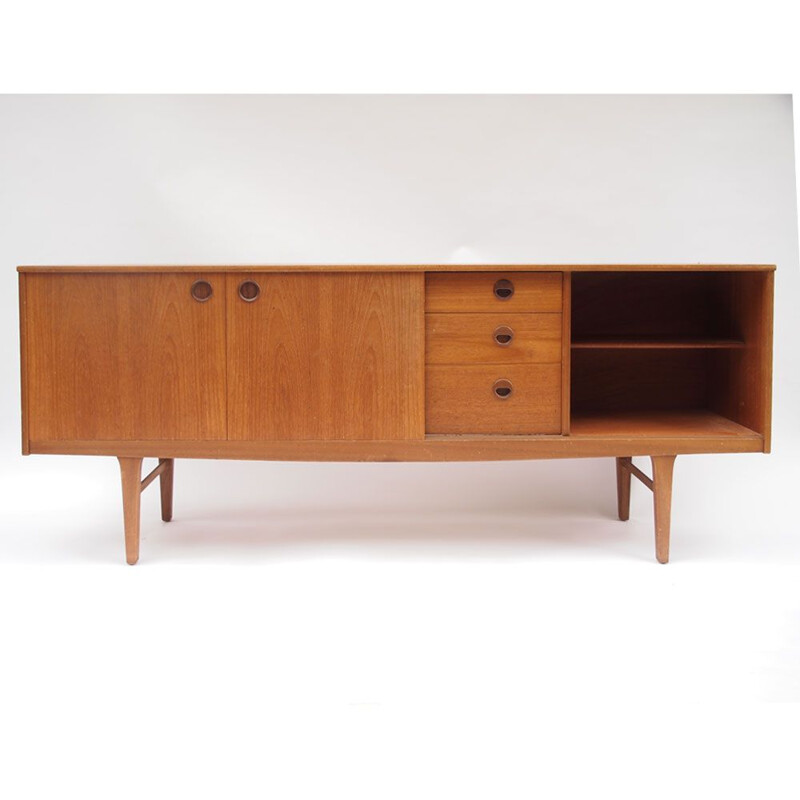 Scandinavian sideboard in teak with round buttons