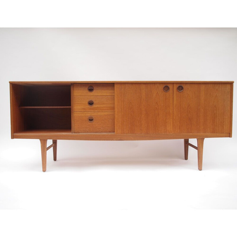 Scandinavian sideboard in teak with round buttons