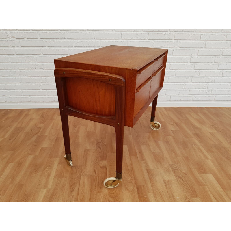 Scandinavian sewing table in teak