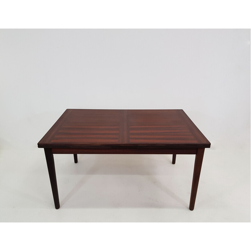 Vintage table with double extensions in rosewood Scandinavian 1960s