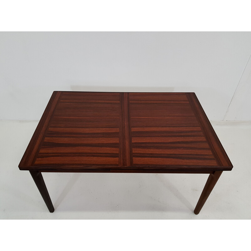 Vintage table with double extensions in rosewood Scandinavian 1960s