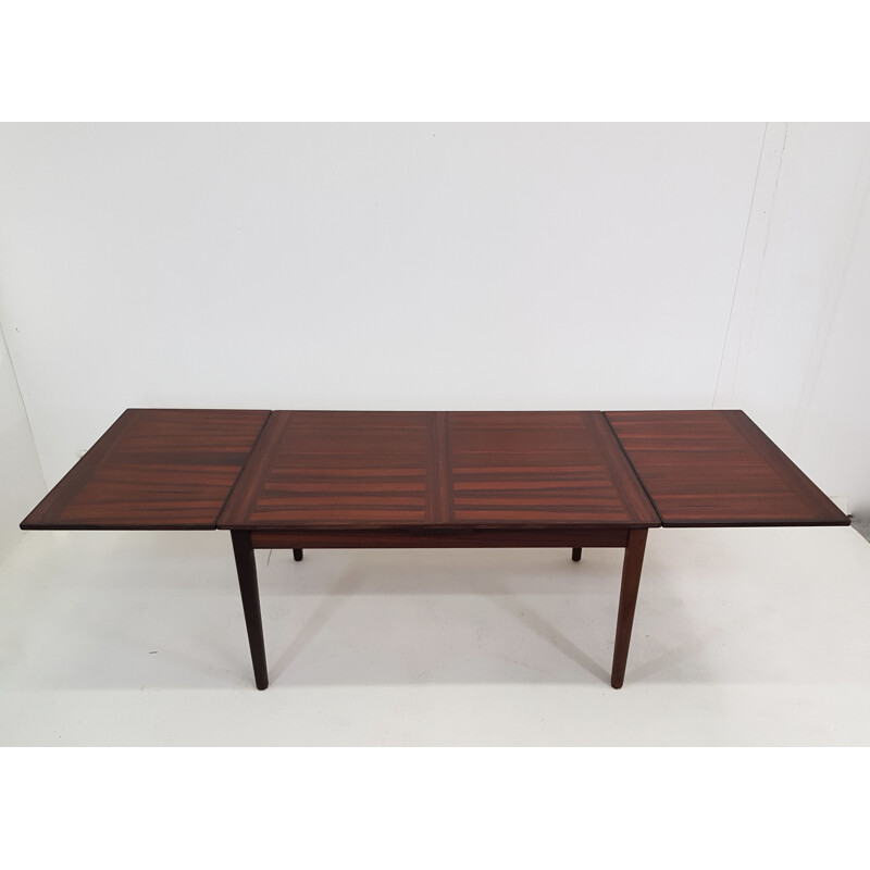 Vintage table with double extensions in rosewood Scandinavian 1960s