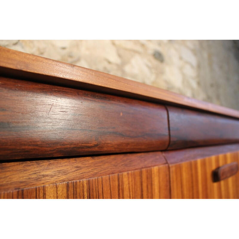 Vintage sideboard in teak and zebrano by Elliotts of Newbury 1966