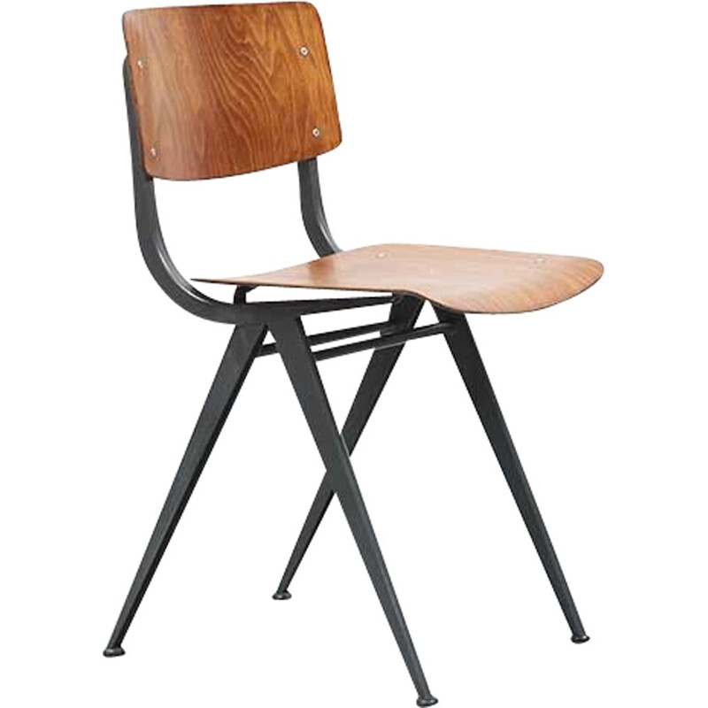Vintage chair for Marko Holland in plywood and steel 1960