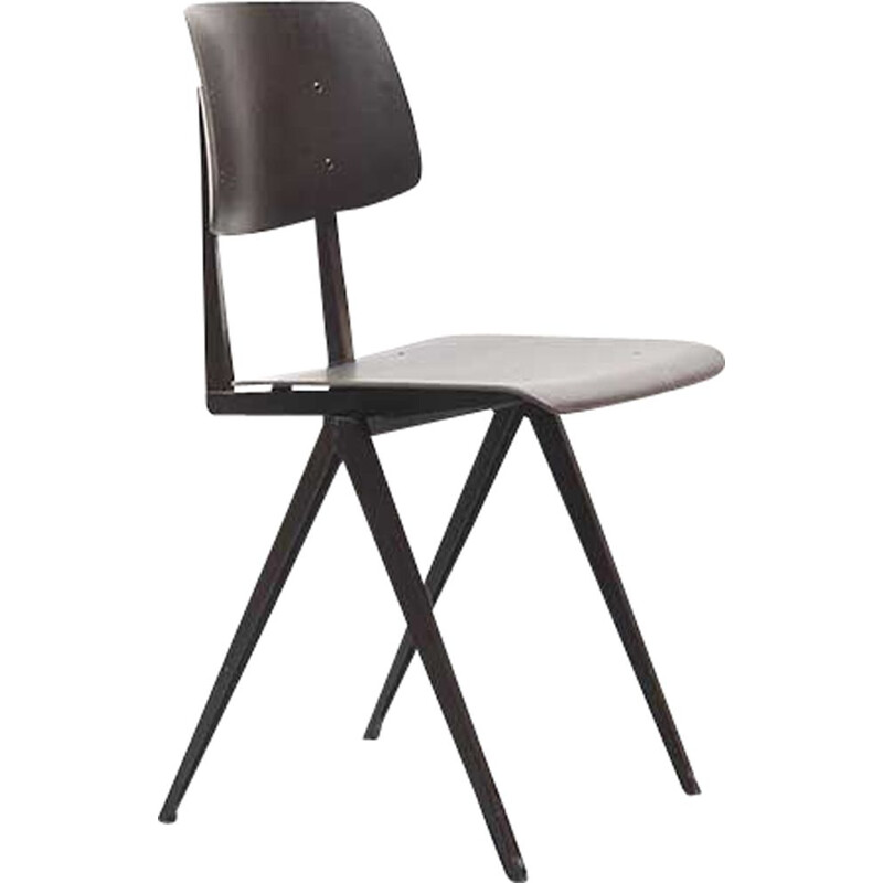 Vintage S16 chair for Galvanitas in black steel and wood