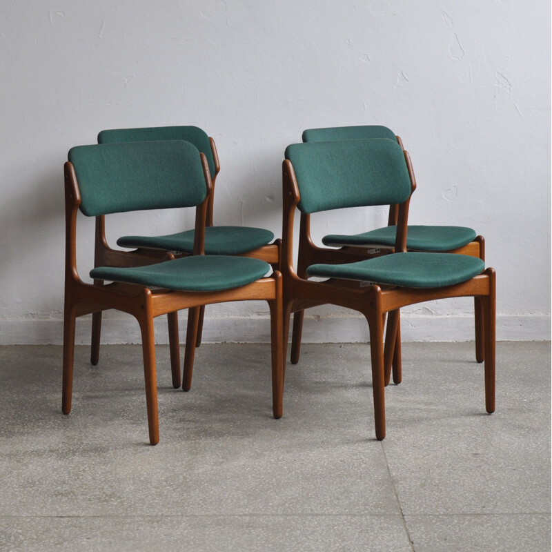 Set of 4 vintage dining chairs by E. Buch for O.D. Møbler, 1960s