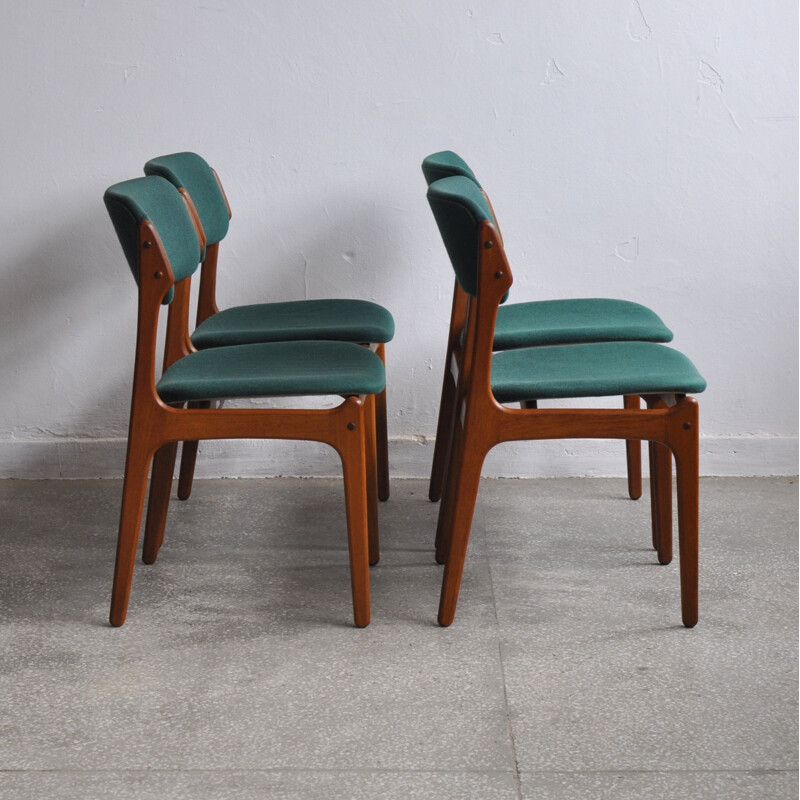 Set of 4 vintage dining chairs by E. Buch for O.D. Møbler, 1960s