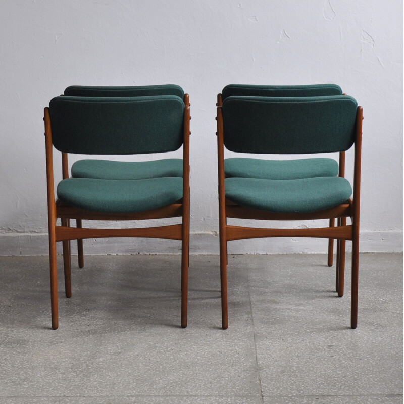 Set of 4 vintage dining chairs by E. Buch for O.D. Møbler, 1960s