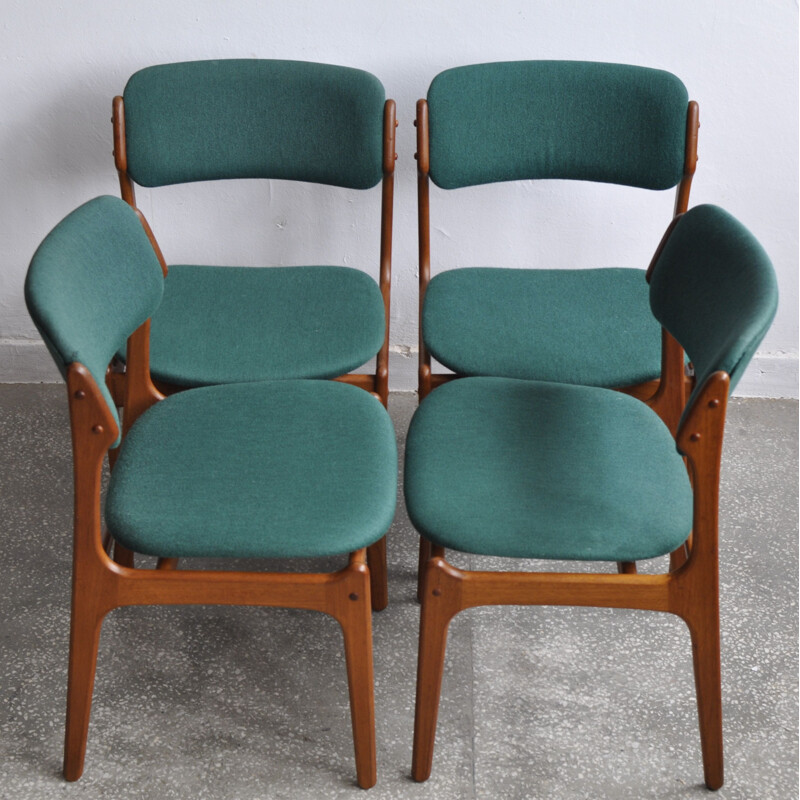 Set of 4 vintage dining chairs by E. Buch for O.D. Møbler, 1960s