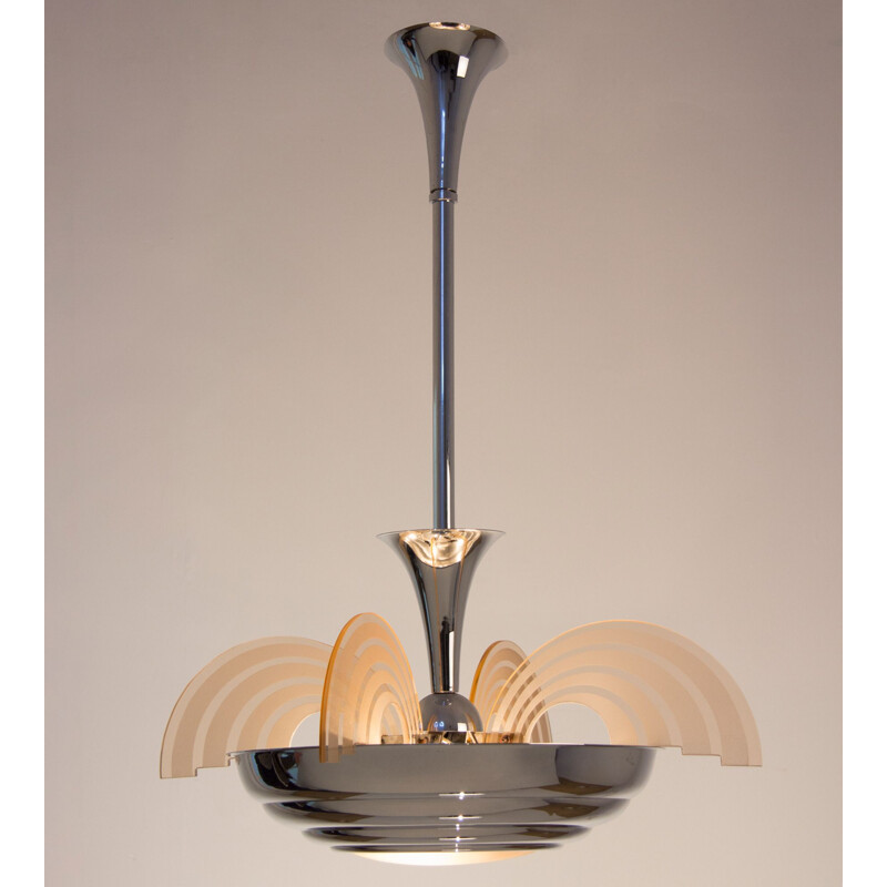 Vintage chandelier modernist France 1930s