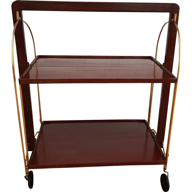 Vintage foldable cart table by Marie Francoise Mondineu, 50s