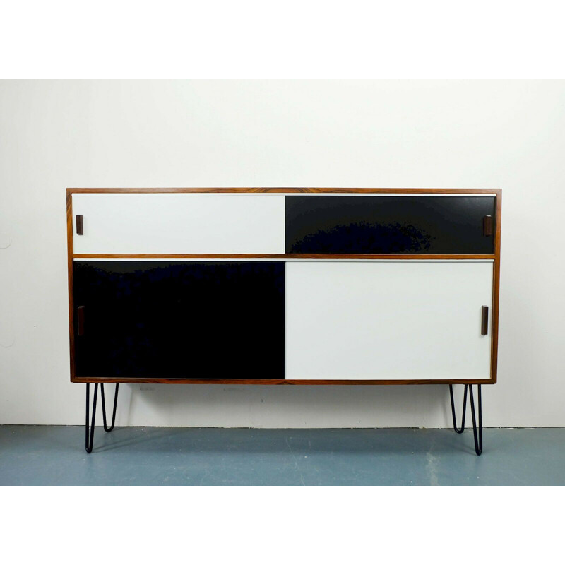 Vintage Sideboard in Rosewood black and white Germany 1960s