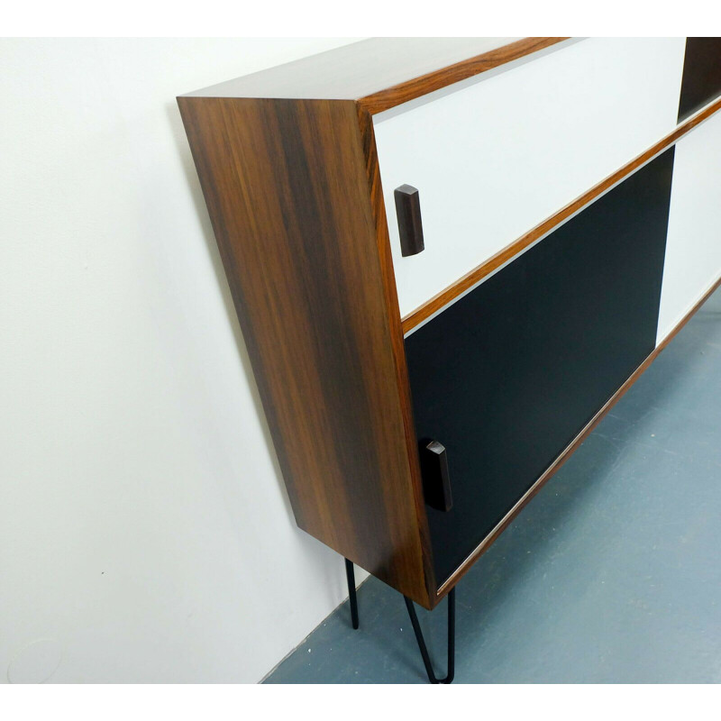 Vintage Sideboard in Rosewood black and white Germany 1960s