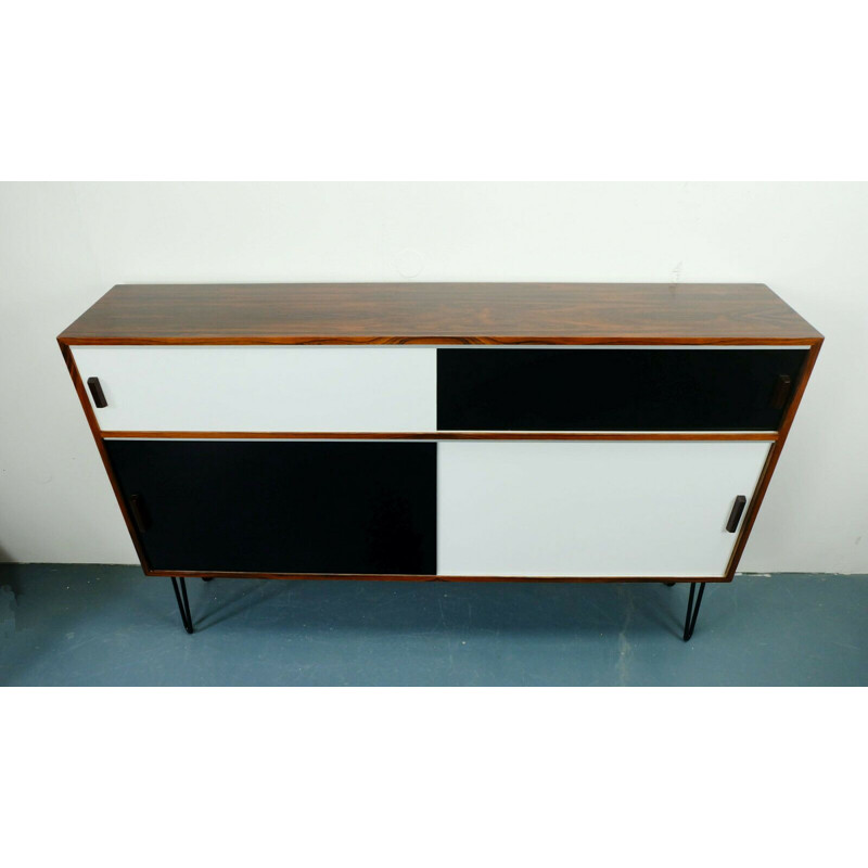 Vintage Sideboard in Rosewood black and white Germany 1960s