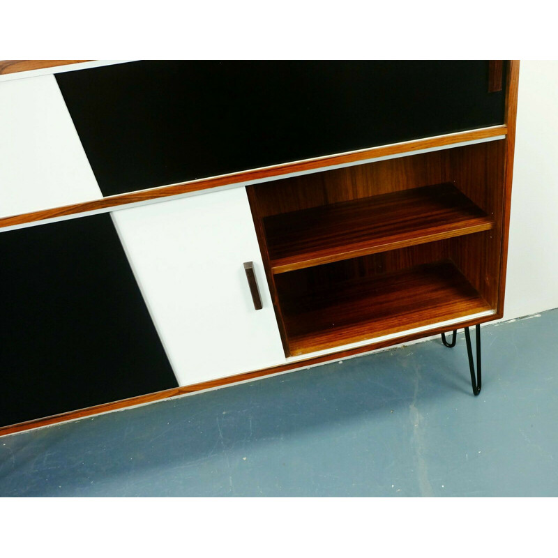 Vintage Sideboard in Rosewood black and white Germany 1960s