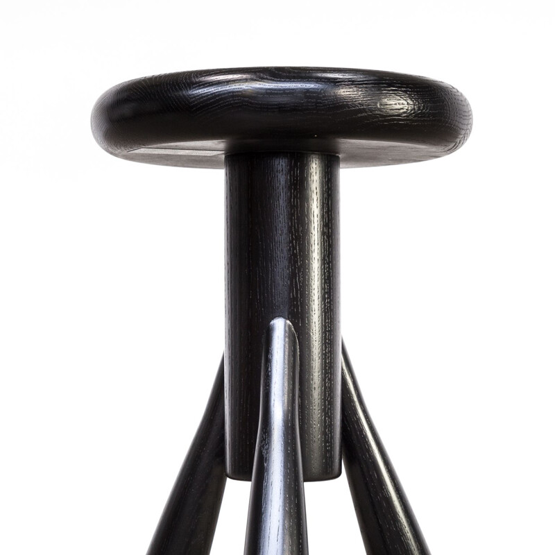 Set of 2 vintage stools EA001 black by Eero Aarnio for Artek 1990s