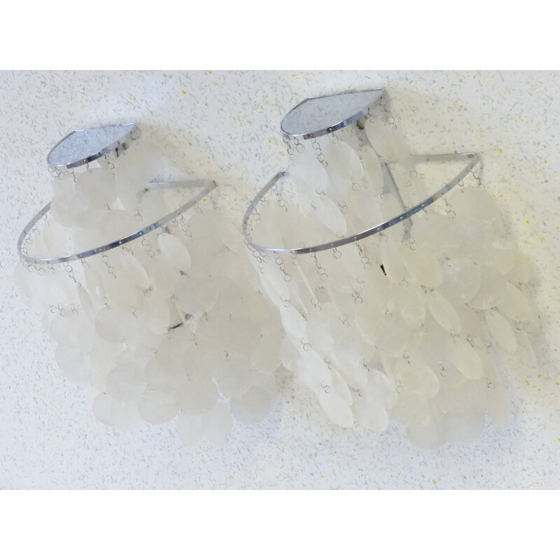 Pair of pearl Luber wall lights, Verner PANTON - 1970s